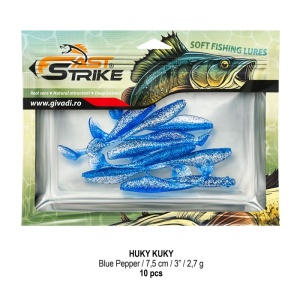 Shad Fast Strike Huky Kuky, Blue Pepper, 7.5cm, 2.7g, 10buc/plic - Img 3