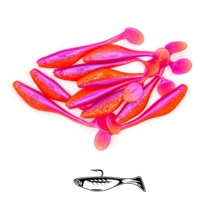Shad Fast Strike Huky Kuky, Red Wrong, 7.5cm, 2.7g, 10buc/plic - Img 2