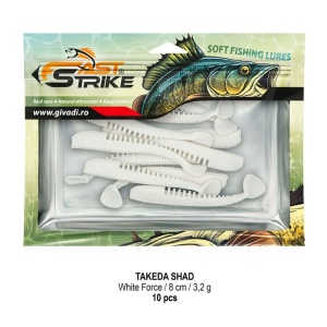 Shad Fast Strike Takeda, Culoare 02 White Force, 8cm, 3.2g, 10buc/plic - Img 3