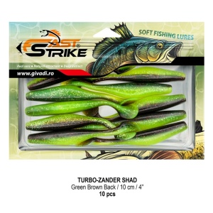 Shad Fast Strike Turbo Zander, Green Brown Back, 10cm, 10buc/blister - Img 2