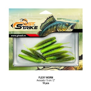 Worm Fast Strike Flexy Worm 5cm, 10buc/plic, Avocado - Img 2