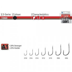 Carlige A1 LS-1060NS BL 15buc/ plic Gamakatsu