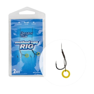 Carlige Legate Benzar Method Egg Rig Braided, 2buc/plic