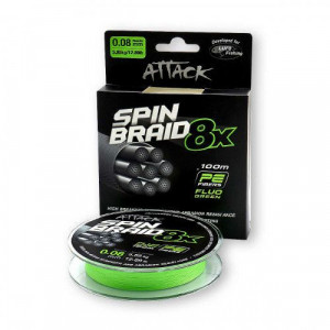 Fir textil Formax Attack Spinbraid 8X, verde-fluo, 100m