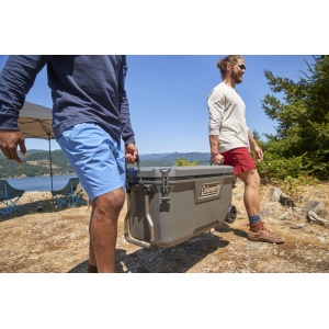 Lada frigorifica pasiva Coleman Convoy 97L, gri, cu manere si roti, balamale metalice 96 x 45 x 48 cm - Img 7