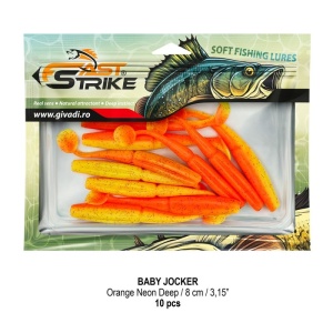 Shad Fast Strike Baby Jocker, Orange Neon Deep, 8cm, 10buc/blister - Img 2
