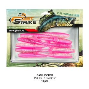 Shad Fast Strike Baby Jocker, Pink Ice, 8cm, 10buc/blister - Img 2