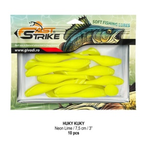 Shad Fast Strike Huky Kuky, Neon Lime, 7.5cm, 2.7g, 10buc/plic - Img 2