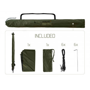 Umbrela cu perete lateral Delphin BigOne Carp, 250cm - Img 8