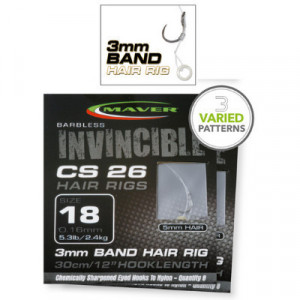 Carlige legate Maver Invincible CS26 Banded, 30cm, 3mm, 8bc