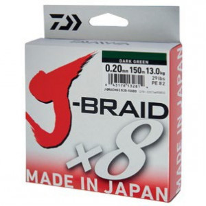 Fir textil J-BRAID X8 verde, 300m Daiwa - Img 2