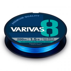 Fir textil Varivas PE 8 Blue Edition, Fluo Ocean Blue, 150m