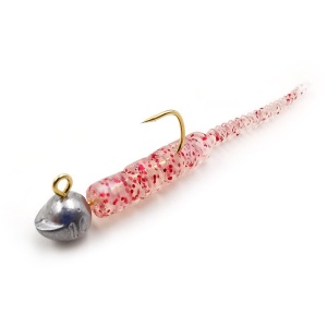 Grub Mustad Aji Bachi, Clear Red Glitter, 5cm, 16buc/plic - Img 3