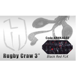 Grub Rugby Craw 3" 7.6cm Black Red FLK 8buc/plic Herakles