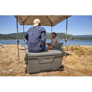 Lada frigorifica pasiva Coleman Convoy 97L, gri, cu manere si roti, balamale metalice 96 x 45 x 48 cm - Img 8
