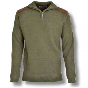 Pulover kaki cu broderie Treesco