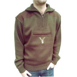 Pulover verde cu broderie Warmex