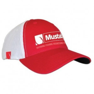 Sapca microfibra rosu/alb Mustad