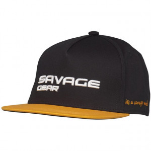 Sapca Savage Gear Flat Peak 3D, negru-portocaliu
