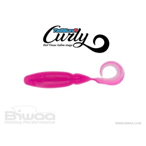 Shad Biwaa TailGunr Curly Pink Ice 9cm, 7buc/plic