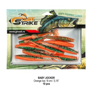 Shad Fast Strike Baby Jocker, Orange Ice, 8cm, 10buc/blister - Img 2