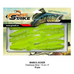Shad Fast Strike Mama's Jocker, Chartreuse Silver, 10cm, 10buc/blister - Img 2