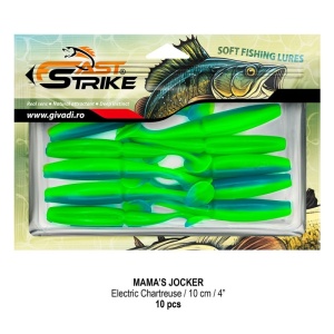 Shad Fast Strike Mama's Jocker, Electric Chartreuse, 10cm, 10buc/blister - Img 2