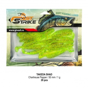 Shad Fast Strike Takeda Shad, Chartreuse Pepper 04, 5cm, 1g, 20buc/plic - Img 2