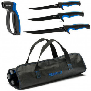 Trusa Mustad pentru filetat, 4 piese, husa transport