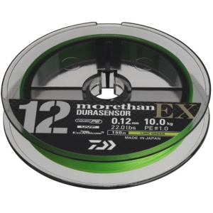 Fir textil Daiwa Morethan 12Braid EX+SI3, Lime Green, 150m spate