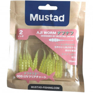 Grub Mustad Aji Finesse Naf, 5cm, Clear Chartreuse, 12buc/plic - Img 2