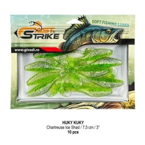 Shad Fast Strike Huky Kuky, Chartreuse Ice Shad, 7.5cm, 2.7g, 10buc/plic - Img 2