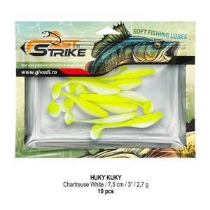 Shad Fast Strike Huky Kuky, Chartreuse White, 7.5cm, 2.7g, 10buc/plic - Img 3