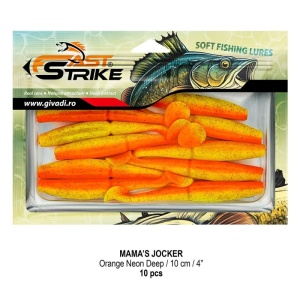 Shad Fast Strike Mama's Jocker, Orange Neon Deep, 10cm, 10buc/blister - Img 2