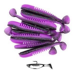 Shad Fast Strike Takeda, Culoare 14 Killer Purple, 8cm, 3.2g, 10buc/plic - Img 2