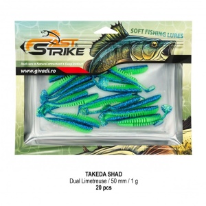 Shad Fast Strike Takeda Shad, Dual Limetreuse 24, 5cm, 1g, 20buc/plic - Img 2