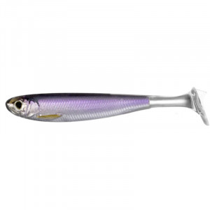 Shad Livetarget Slowroll Shiner Paddle Tail, culoare Silver-Purple, 8.5cm, 4buc