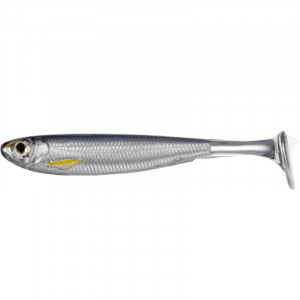 Shad Livetarget Slowroll Shiner Paddle Tail, culoare Silver-Smoke, 10cm, 4buc - Img 1