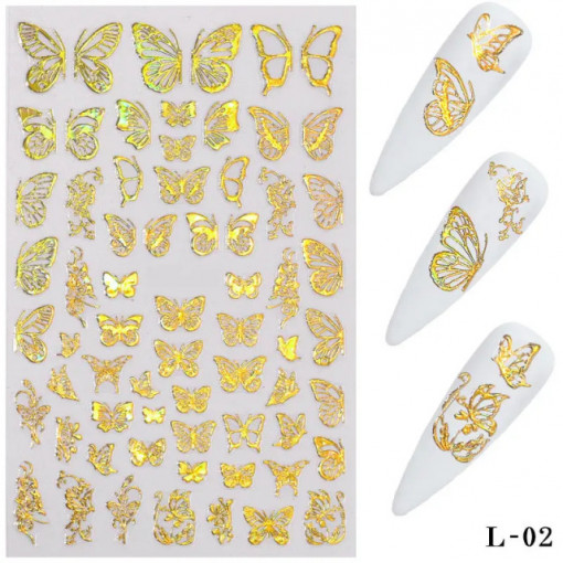 Sticker Butterfly Gold L02