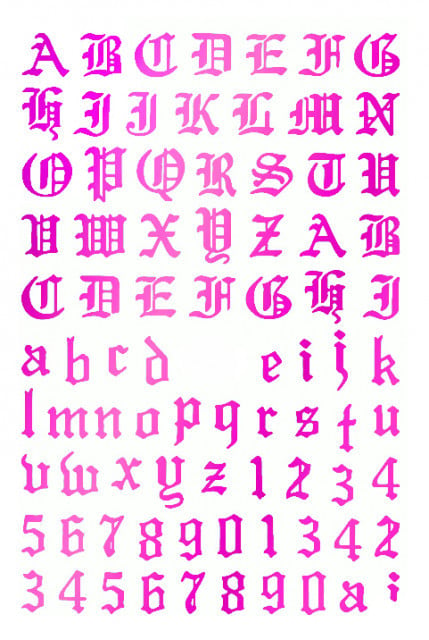 Sticker Letters Pink Neon