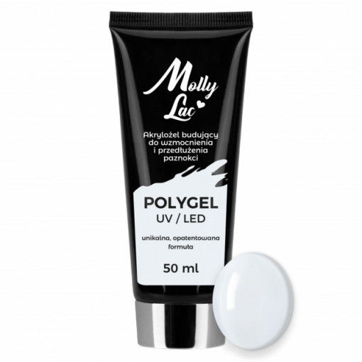 Polygel MollyLac Natural 50ml (alb laptos) Hema DiHema Free
