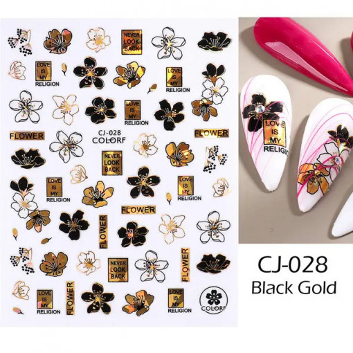 Sticker Metallic Floral CJ028