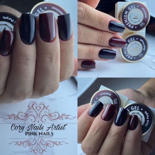 Gel color premium UV/LED Kayara 111 Black Purple