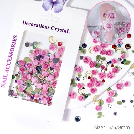 Set flori 3D Fuchsia Mix