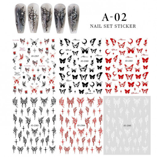 Set Sticker Butterfly 6buc A02