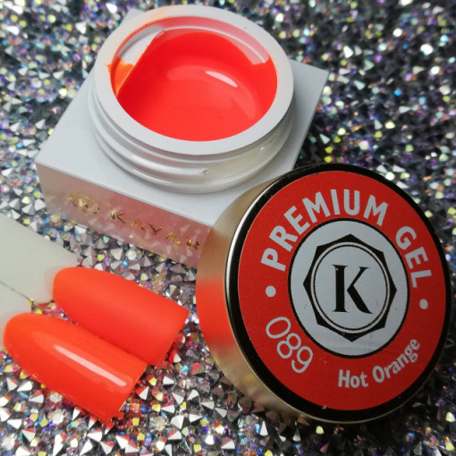 Gel color premium UV/LED Kayara 089 Hot Orange