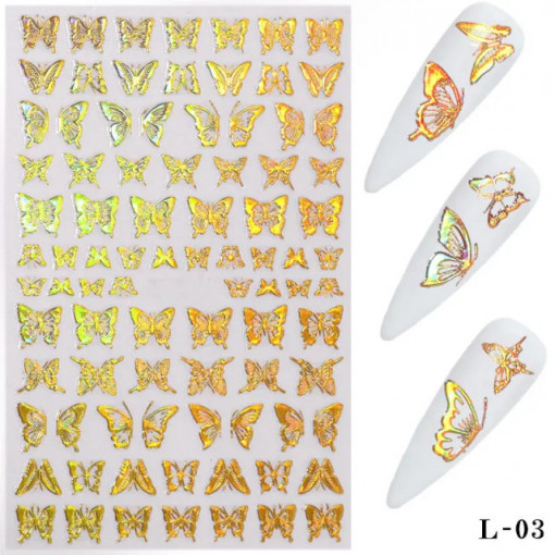 Sticker Butterfly Gold L03