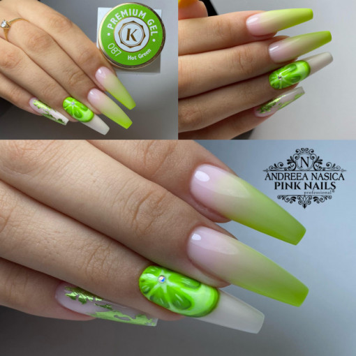 Gel color premium UV/LED Kayara 087 Hot Green