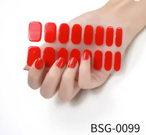 Gel Nail Wraps Classic Red 0099