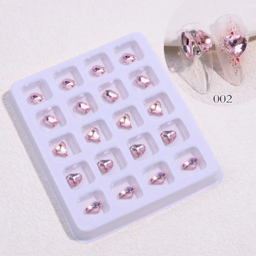 Set cristale de unghii Glass Pink Jewel
